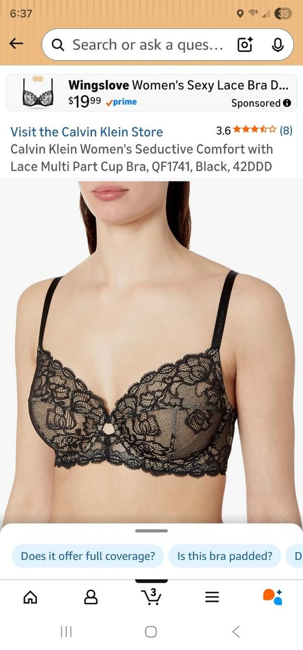 calvin klein seductive comfort bra